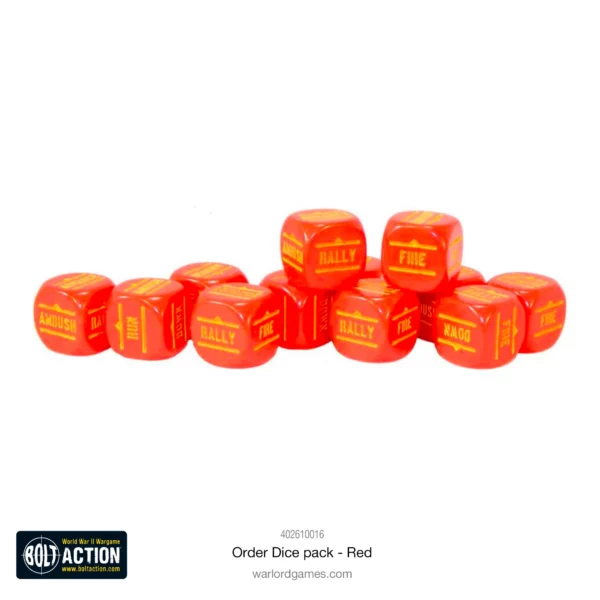 Bolt Action:  Orders Dice Pack - Red - Imagen 2