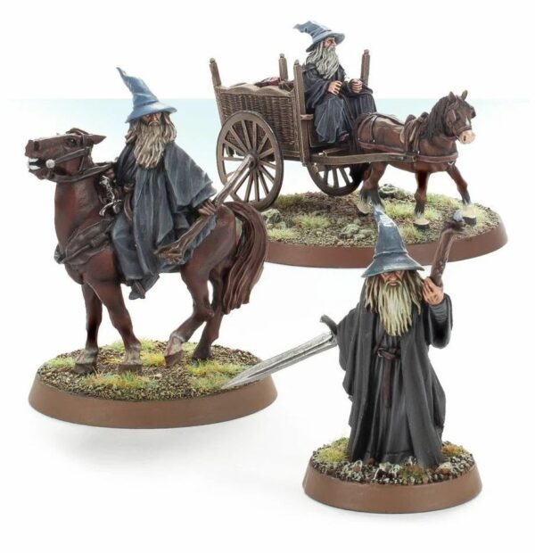 Gandalf  the Grey Foot, Mounted and on Cart (Web Only)